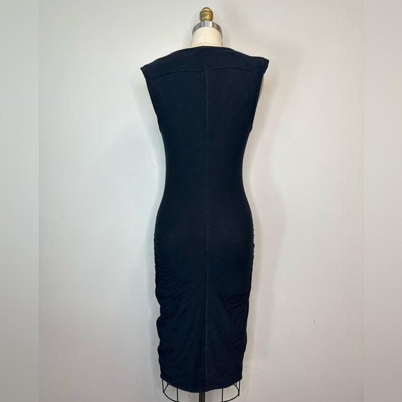 Standard James Perse Black Fitted Ruched Dress - Picture 4 of 4